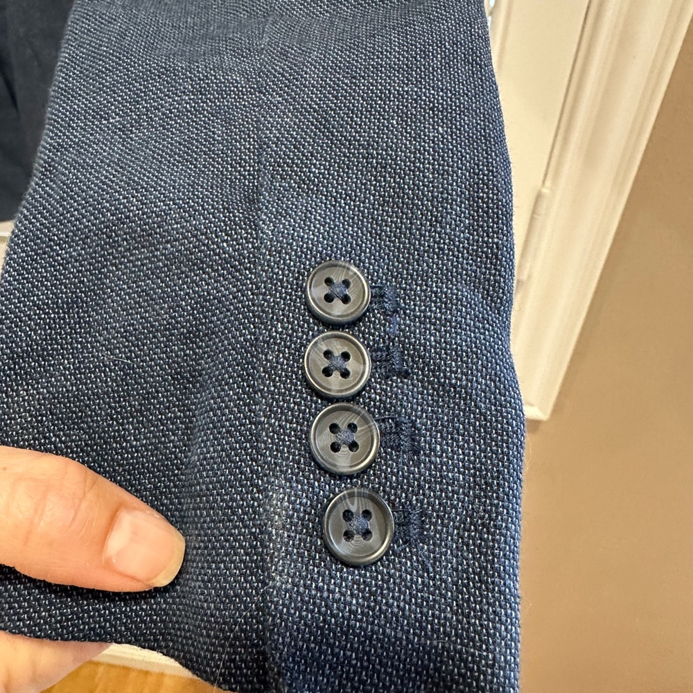 H&M linen Dark Blue kids Blazer - Picture 4 of 5